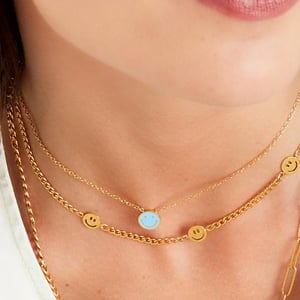 Stainless Steel Necklace with three smiley charms  h5 Picture5